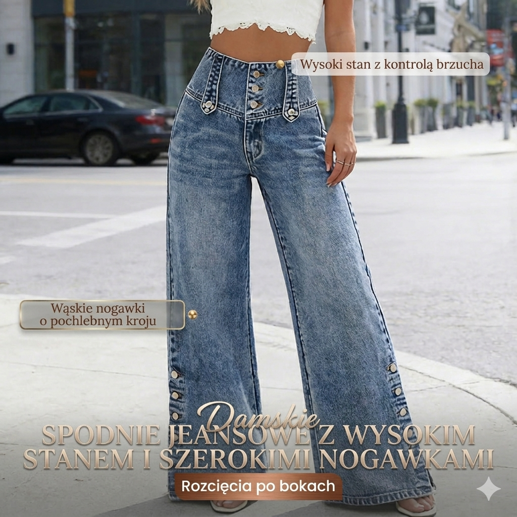 Aveline™ | Jeans de tiro alto y pierna ancha