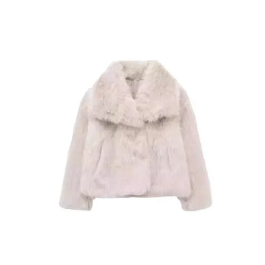 Abrigo de pelo sintético de lujo para mujer
