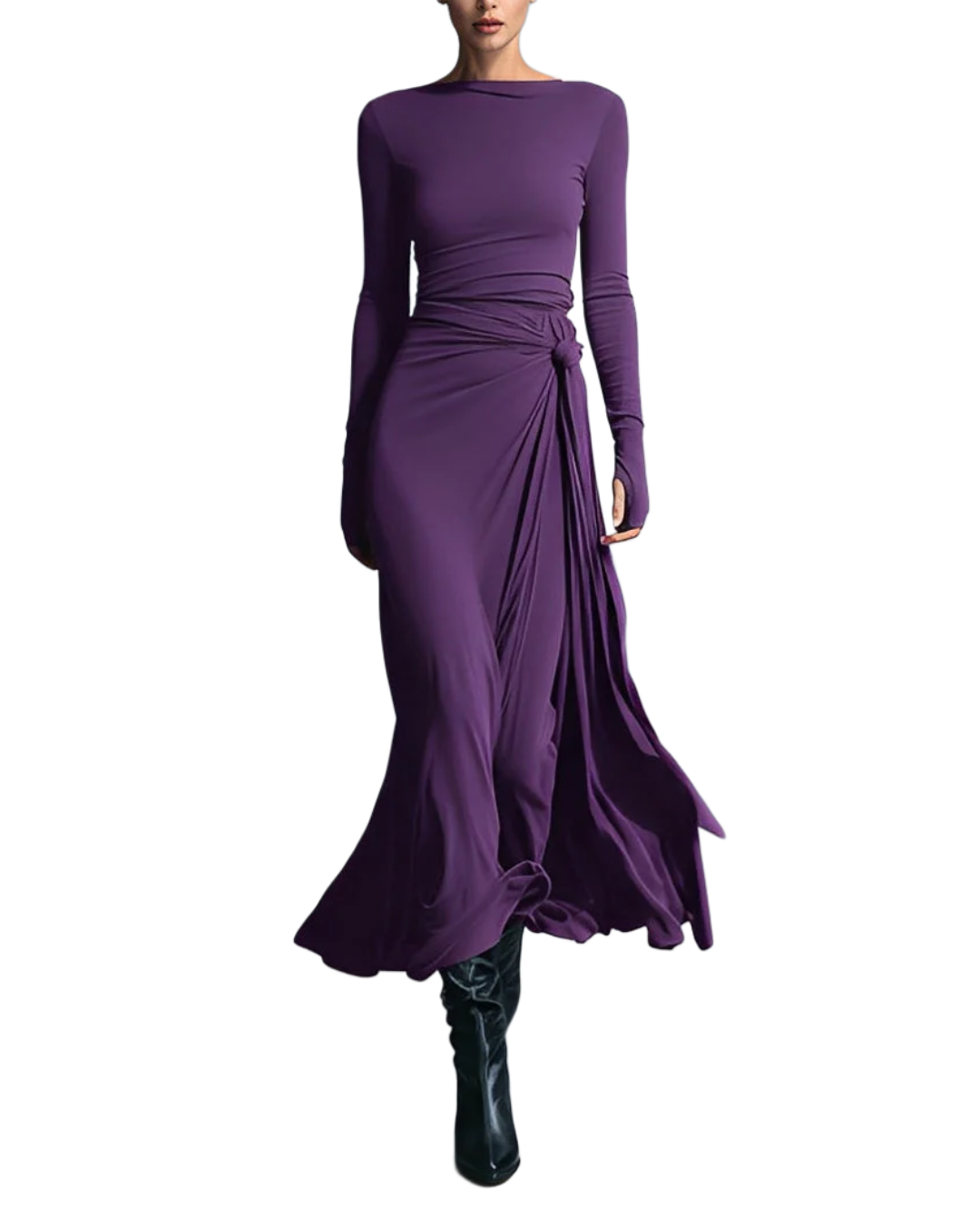 Vittoria - Long coat with side knot