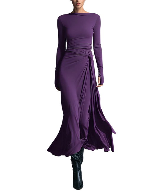 Vittoria - Vestido largo con nudo lateral