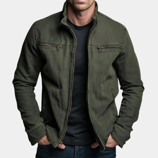 Chaqueta de algodón vintage con cremallera